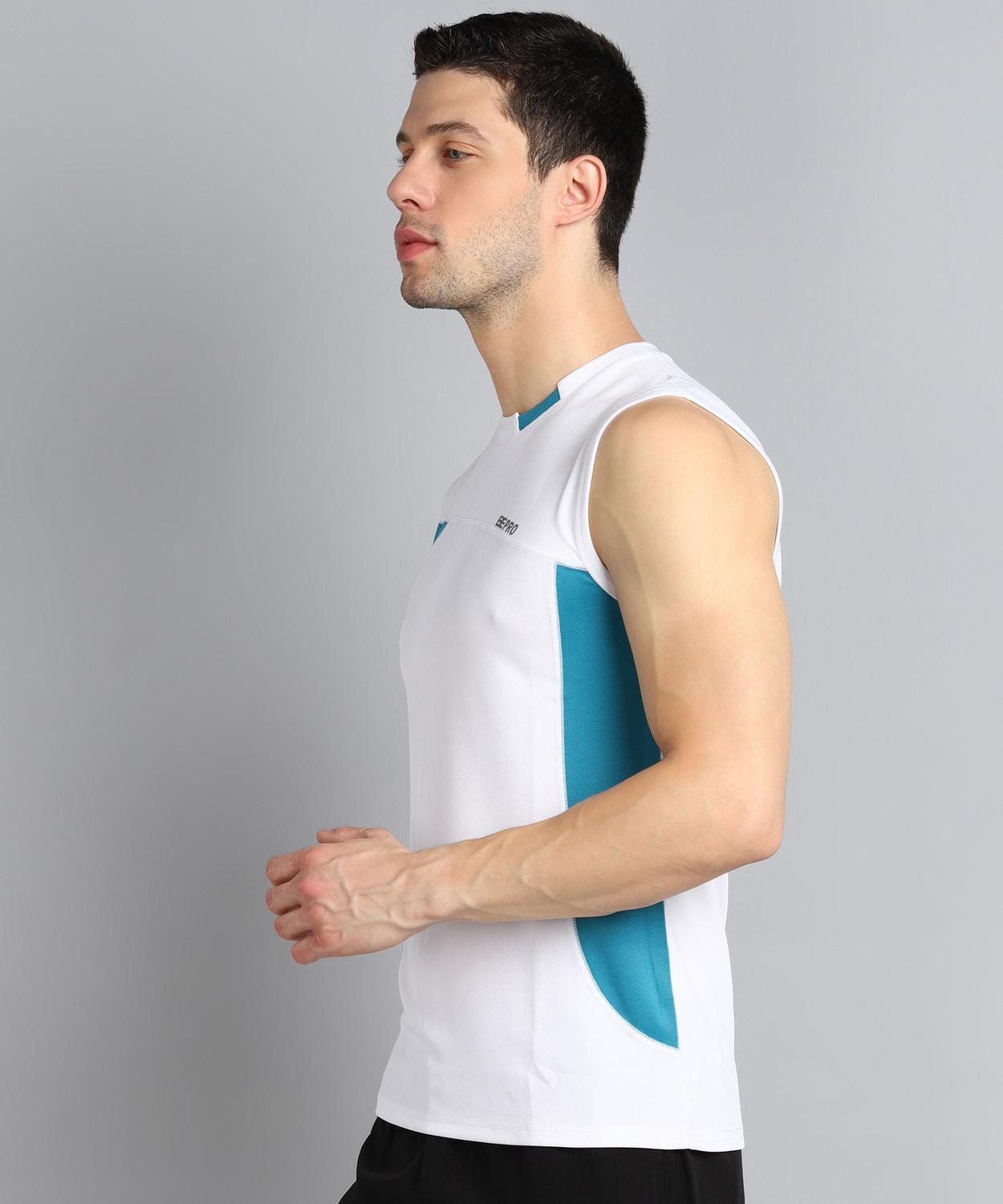 Image of BEPRO Solid Men Round Neck White T-Shirt
