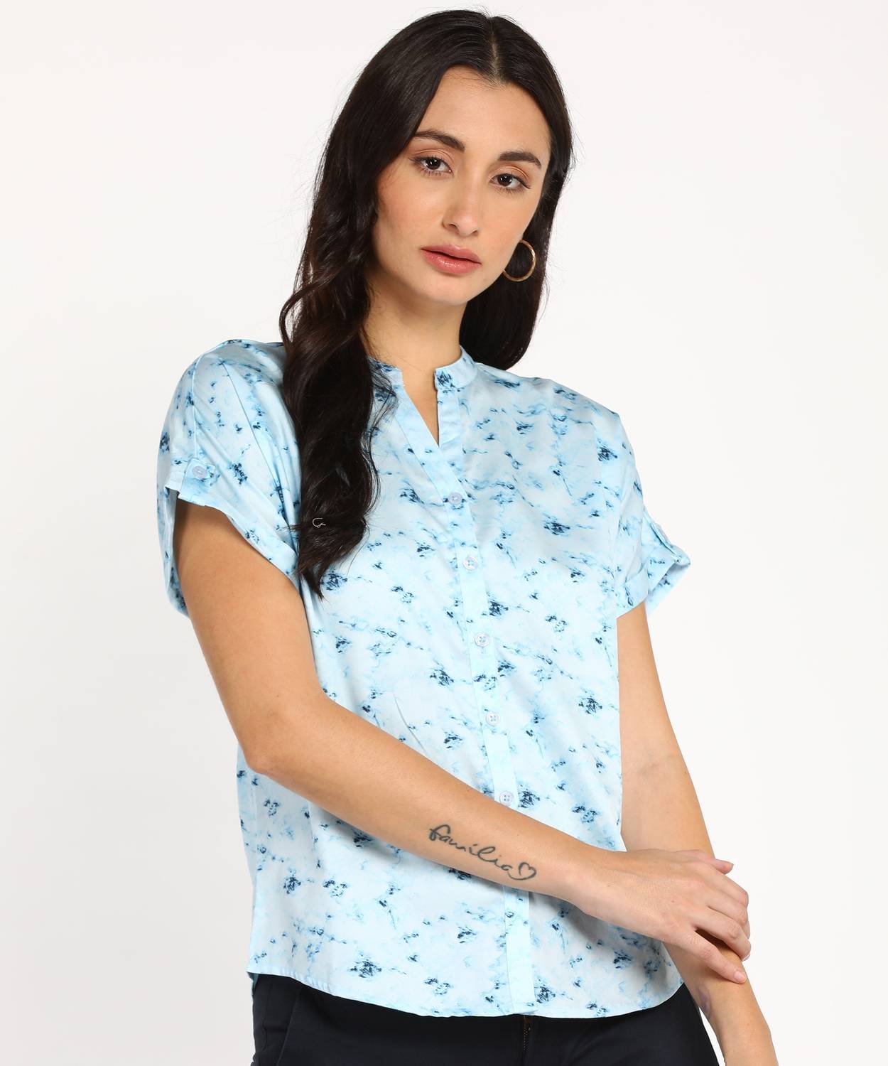 abof by Aditya Birla Casual Half Sleeve Tie & Dye Women Multicolor Top