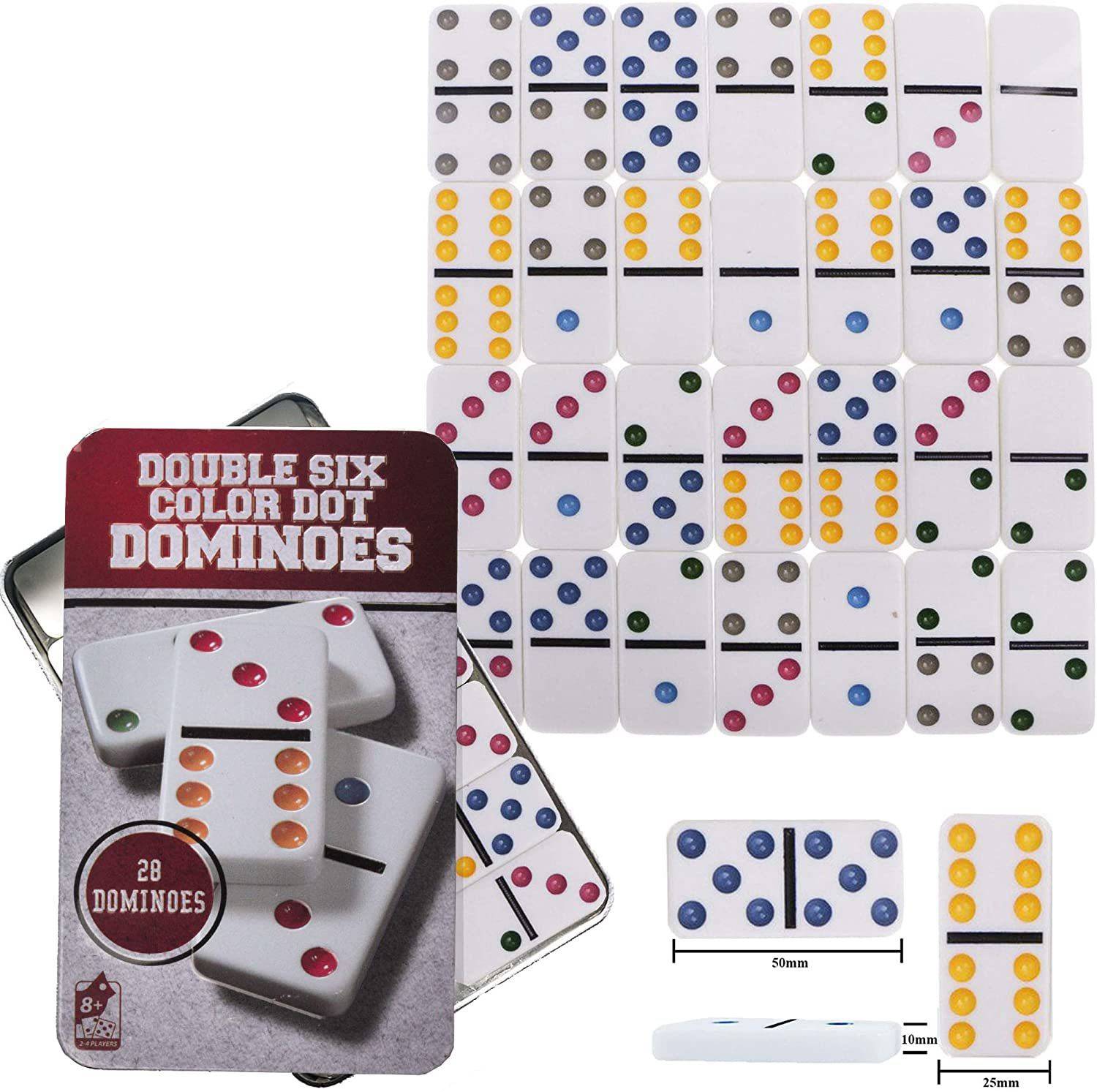 ARNIYAVALA Dominoes Set 28 Double Six White Ivory Tiles - Classic