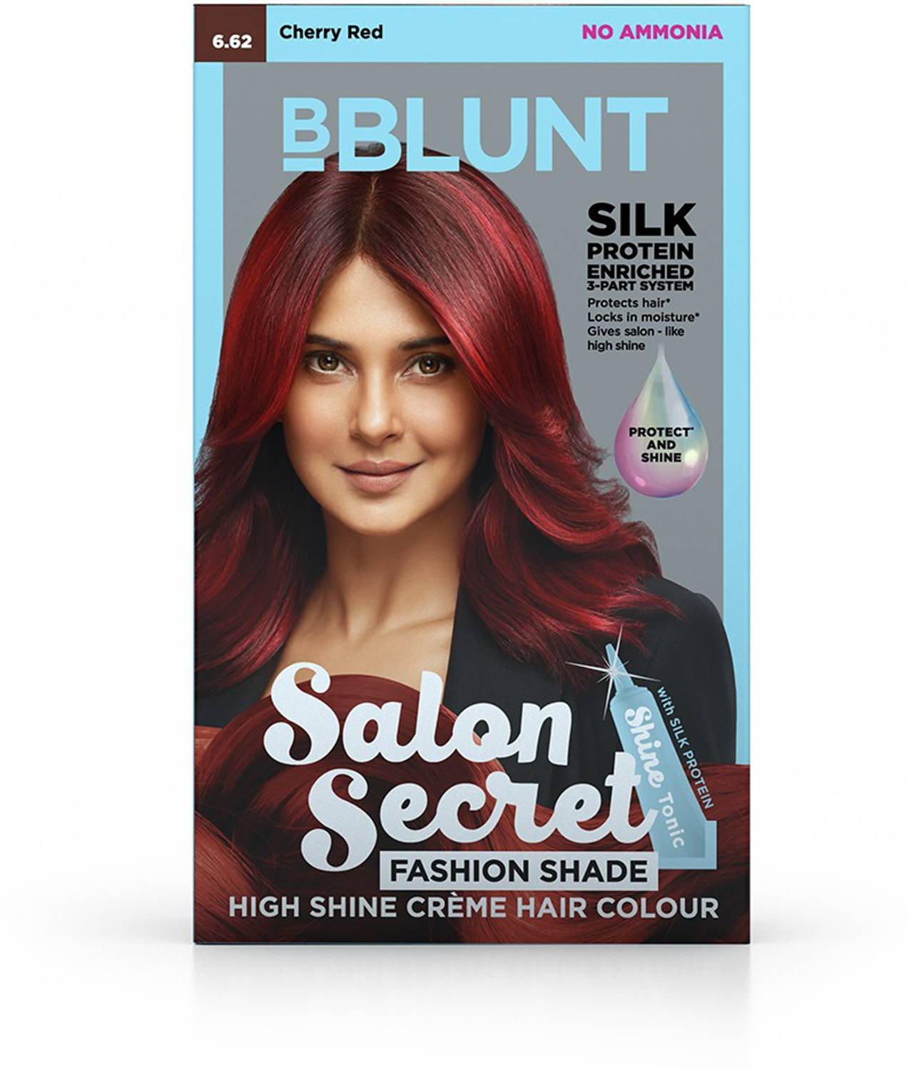BBlunt Salon Secret High Shine Creme Hair Colour - Cherry Red 6.62, No Ammonia, Contains Shine Tonic. , Cherry Red