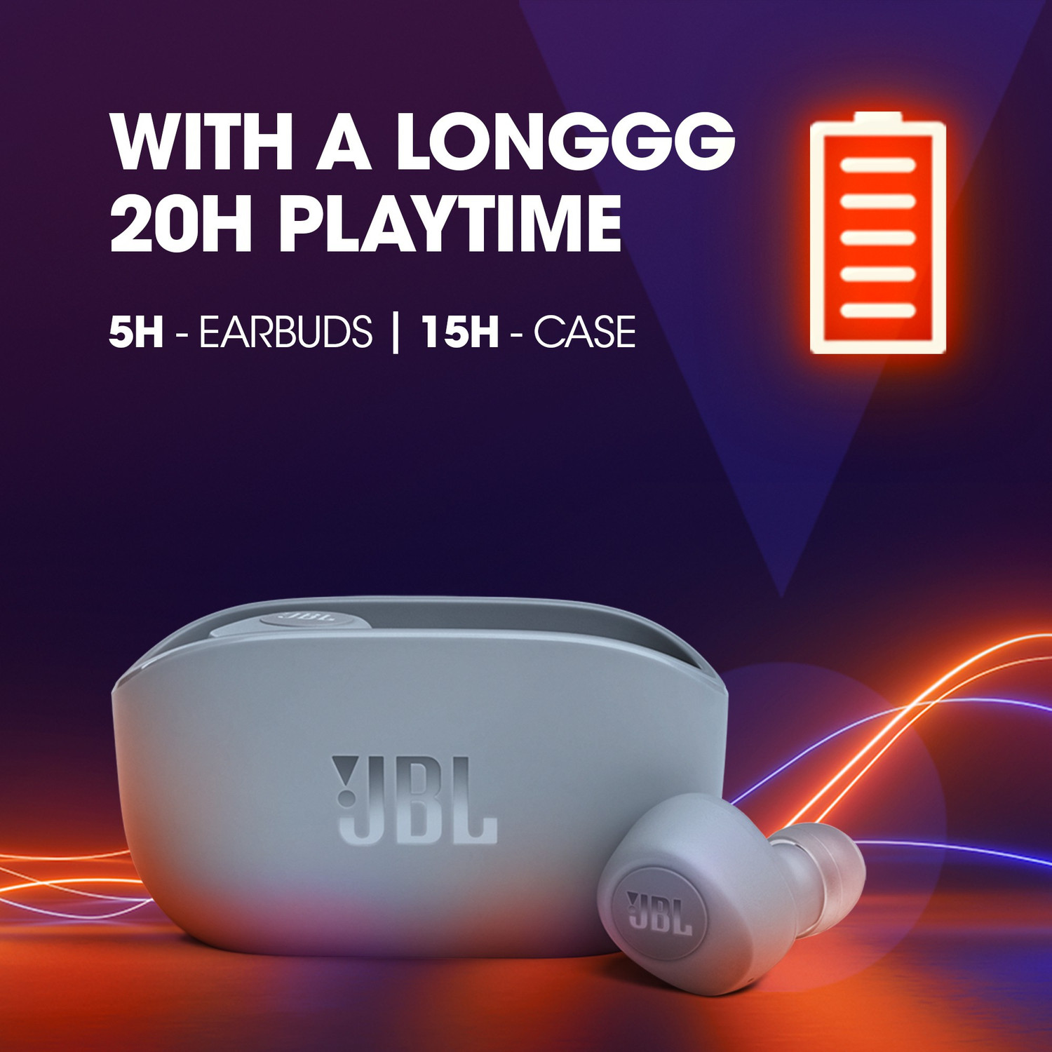 Image of JBL Wave100 with 20 Hours Playback, Dual Sound Modes, Dual Connect and VA Support Bluetooth