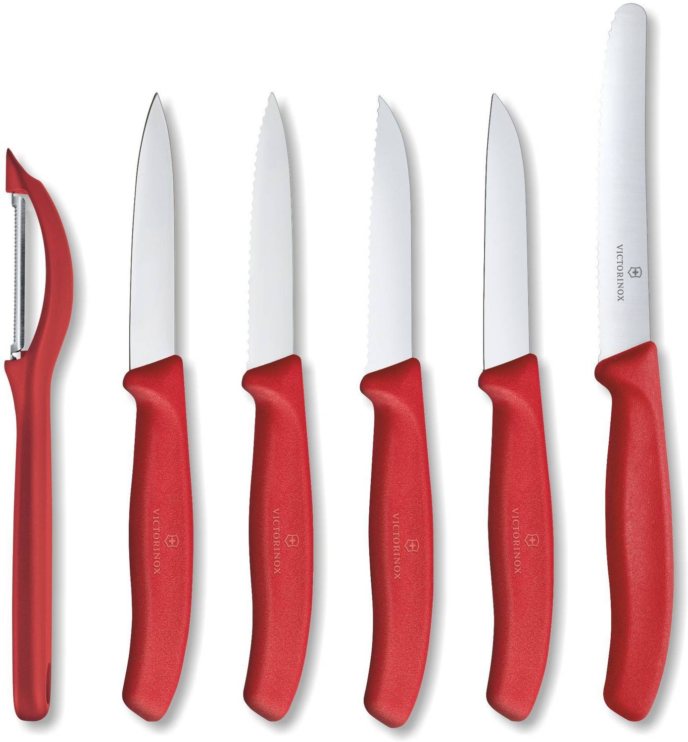 Victorinox Swiss Classic Red Kitchen Knife- 6 Pcs Set - Serrated