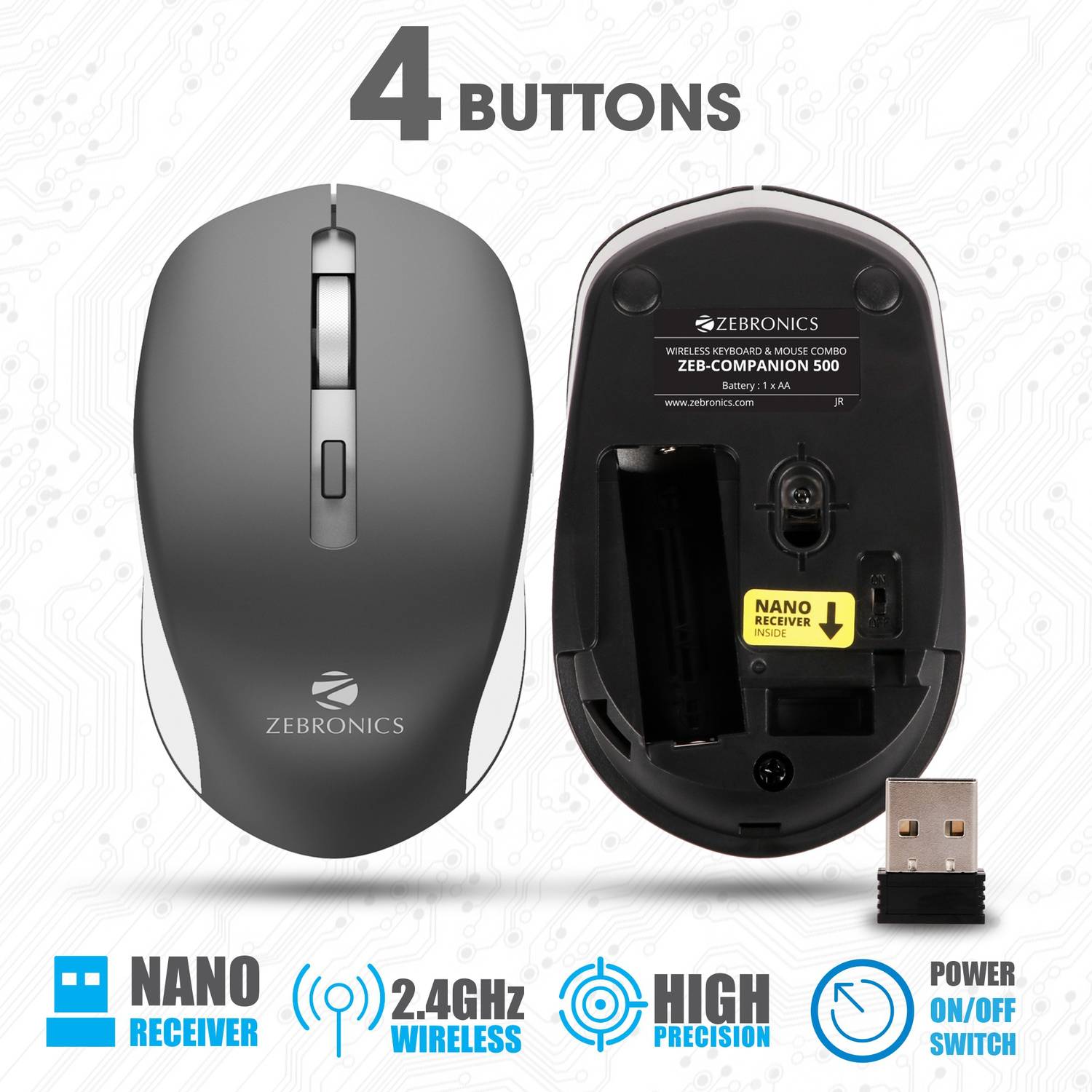 ZEBRONICS Zeb-Companion 500 Wireless Keyboard and Mouse Combo - Image 4
