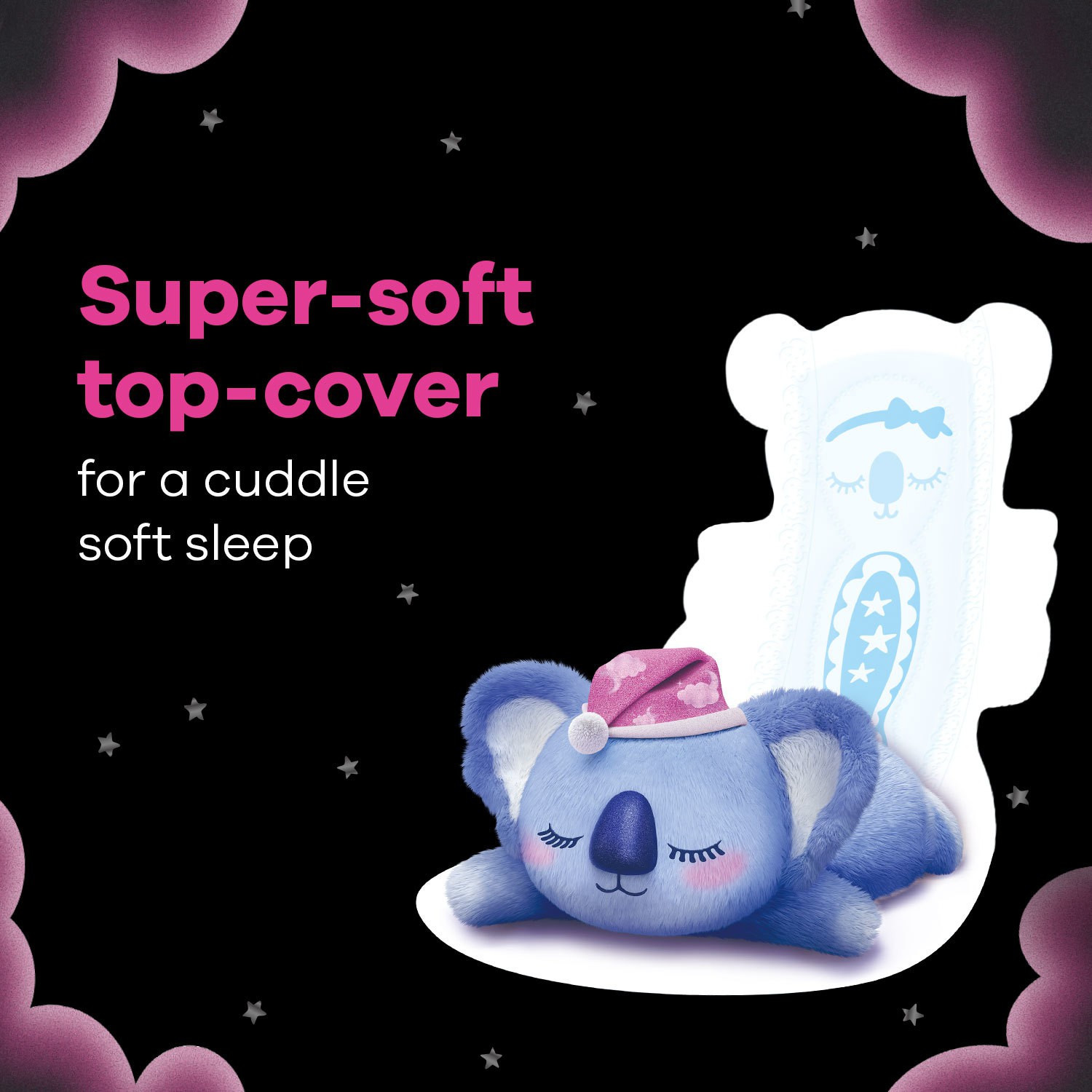 Image of Whisper BINDAZZZ NIGHTS KOALA SOFT XXXL+ , UPTO 0% LEAKS Sanitary Pad