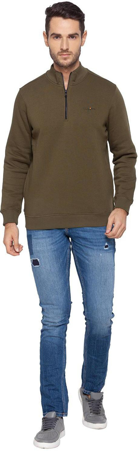 Image of Spykar Full Sleeve Solid Men Sweatshirt