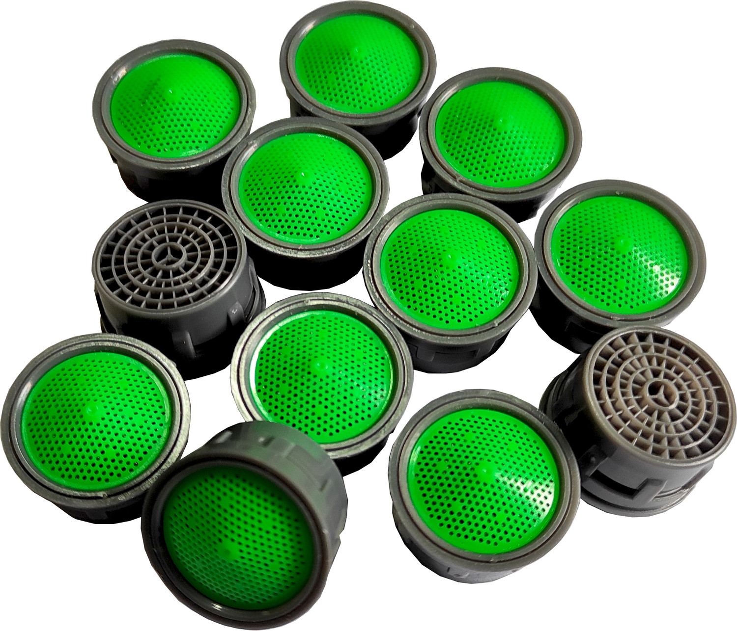 Image of Life Vision Plastic Fusion High-Pressure Grey Finish Replacement Water Aerator Tap and Faucet Foam Flow (2.2 cm , Green) Suitable 24mm Male Threads and 22mm Female Threads. (Pack Of 20 Piece) Faucet Set Faucet Set