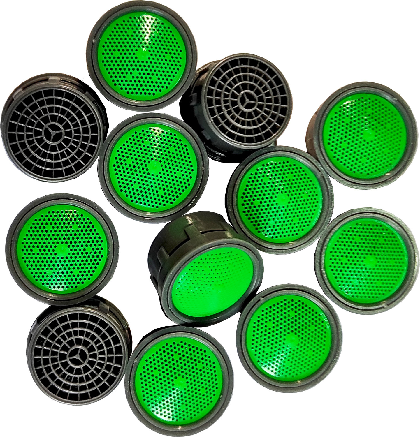 Image of Life Vision Plastic Fusion High-Pressure Grey Finish Replacement Water Aerator Tap and Faucet Foam Flow (2.2 cm , Green) Suitable 24mm Male Threads and 22mm Female Threads. (Pack Of 20 Piece) Faucet Set Faucet Set