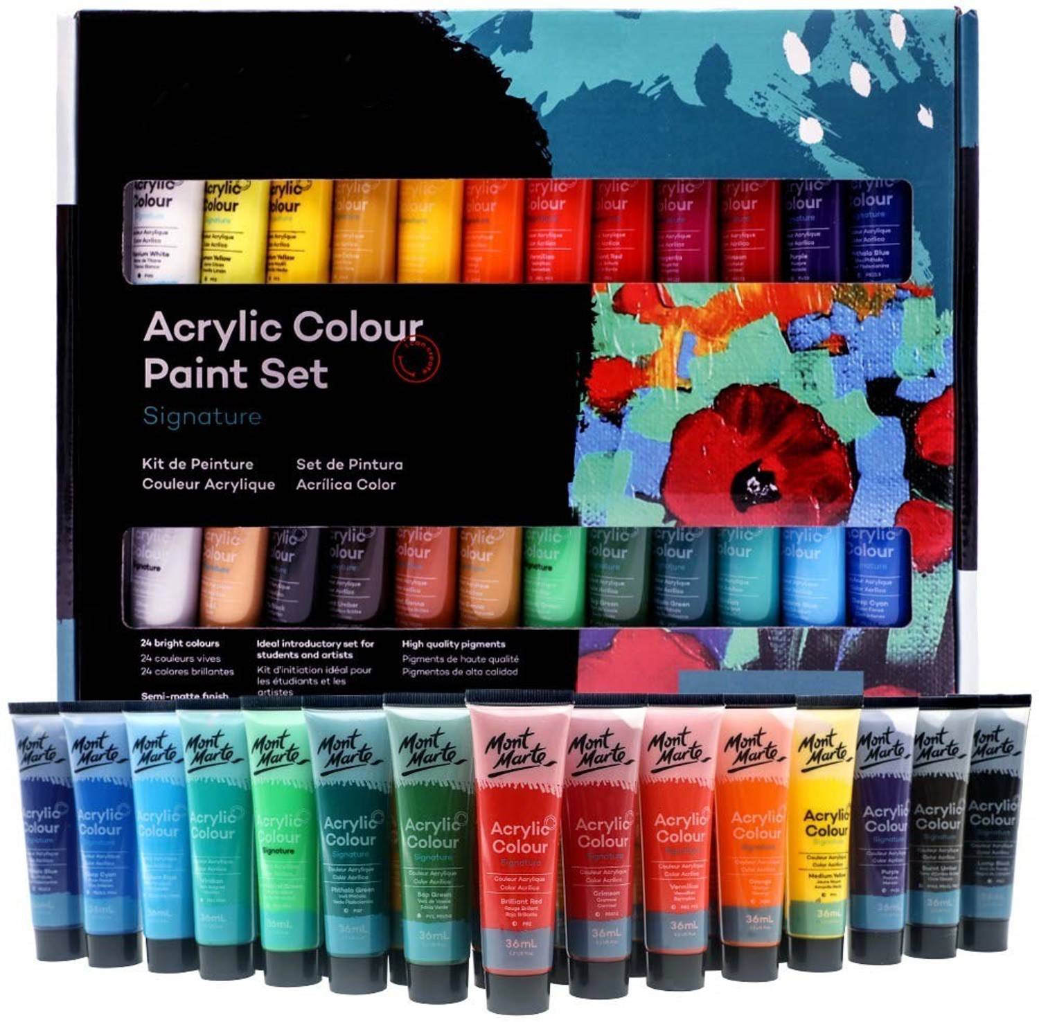 Levin Acrylic Paint Set 24 Colors 36ml Pack of 24 - Image 1
