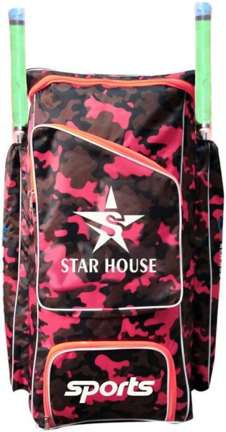 Star House Cricket Kit Bag Nylon Material Extra Pocket76 (Red, Ba