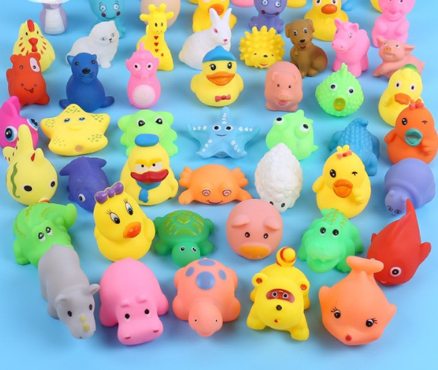 Image of Gomzy 12 pcs animal soft and cute bath chu chu toy for little kids Bath Toy