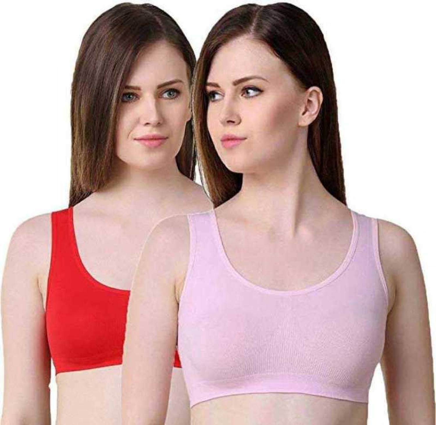Body Safe WOMAN/GIRLS SPORT BRA FOR GYM/YOGA/RUNNING ETC PACK OF 2 Women Sports Non Padded Bra