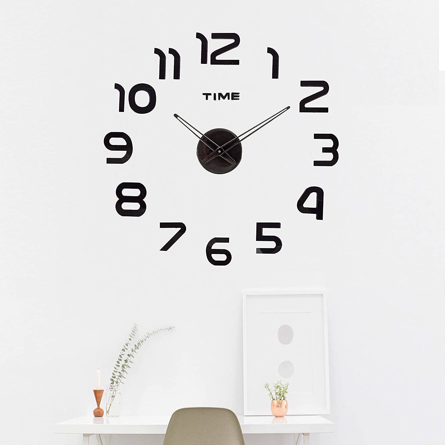 FASTQT Analog 65 cm X 65 cm Wall Clock (Black, Without Glass, DIY