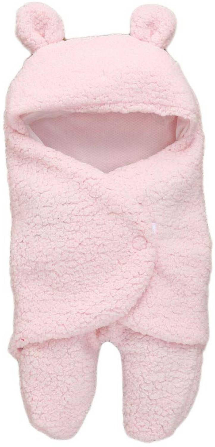 BABY ZONE Solid Crib Hooded Baby Blanket for  AC Room