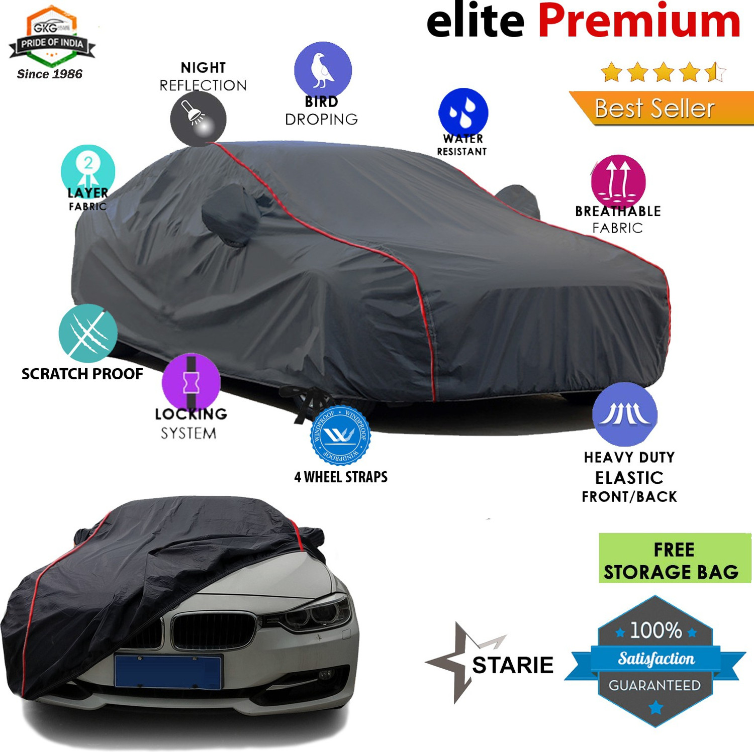 Image of STARIE Car Cover For Mahindra XUV500 2020 (With Mirror Pockets)