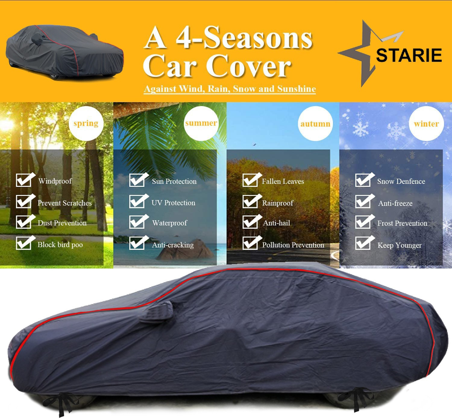 Image of STARIE Car Cover For Mahindra XUV500 2020 (With Mirror Pockets)