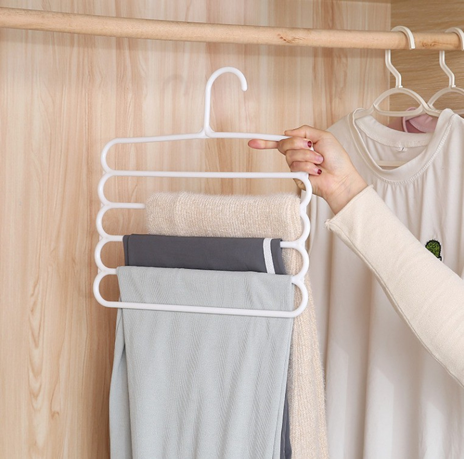 Image of Nilzone Cloth Hanger Plastic Shirt Pack of 5 Hangers For Shirt