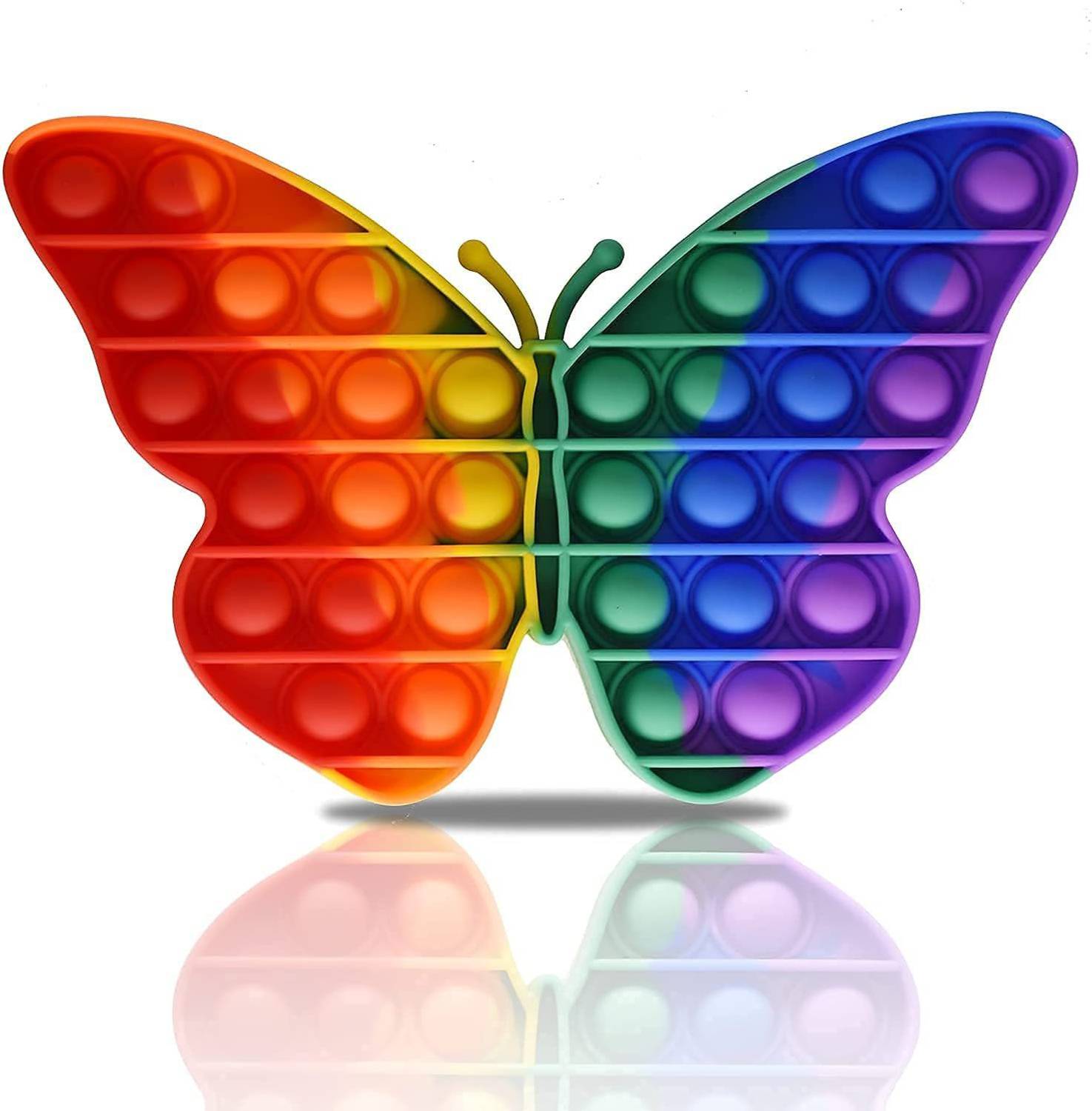 ARNIYAVALA Pop it Fidget Toy , Stress Relief Toys and Anti-Anxiety Sensory bubble toys set for Autism to Relieve Stress & Great Gift for Kids and Adult (Butterfly Rainbow) Party & Fun Games