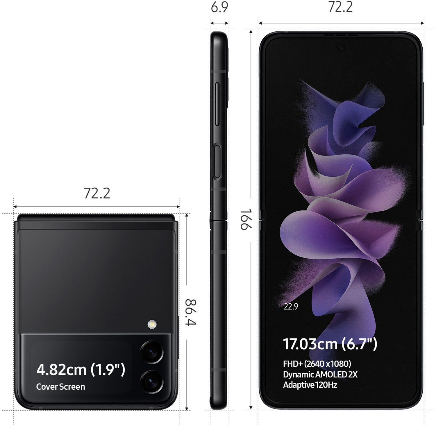 Image of Samsung Galaxy Z Flip3 5G (Phantom Black, 256 GB)