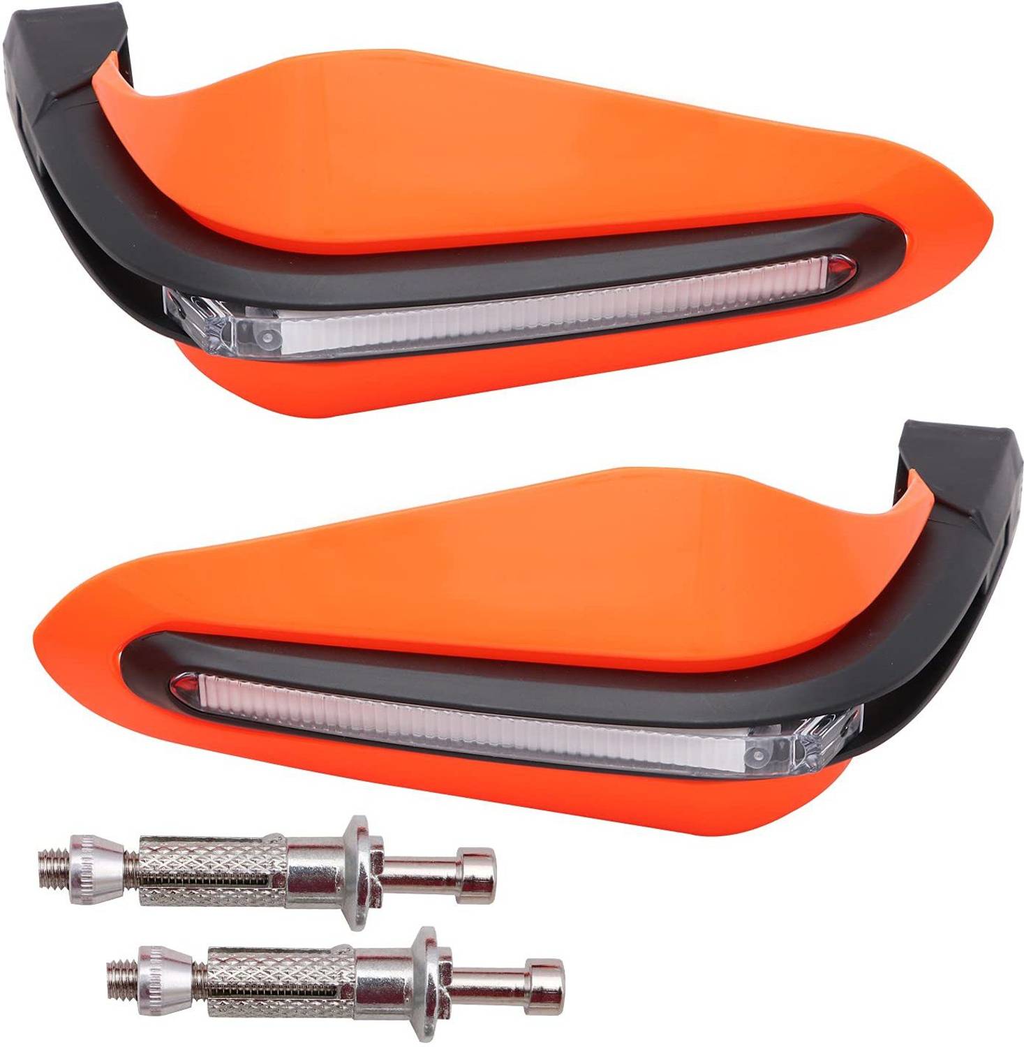 acube mart 7/8" 22mm Motorcycle Hand Guard with LED Light Universal Bike Handle (orange) Bike Crash Guard