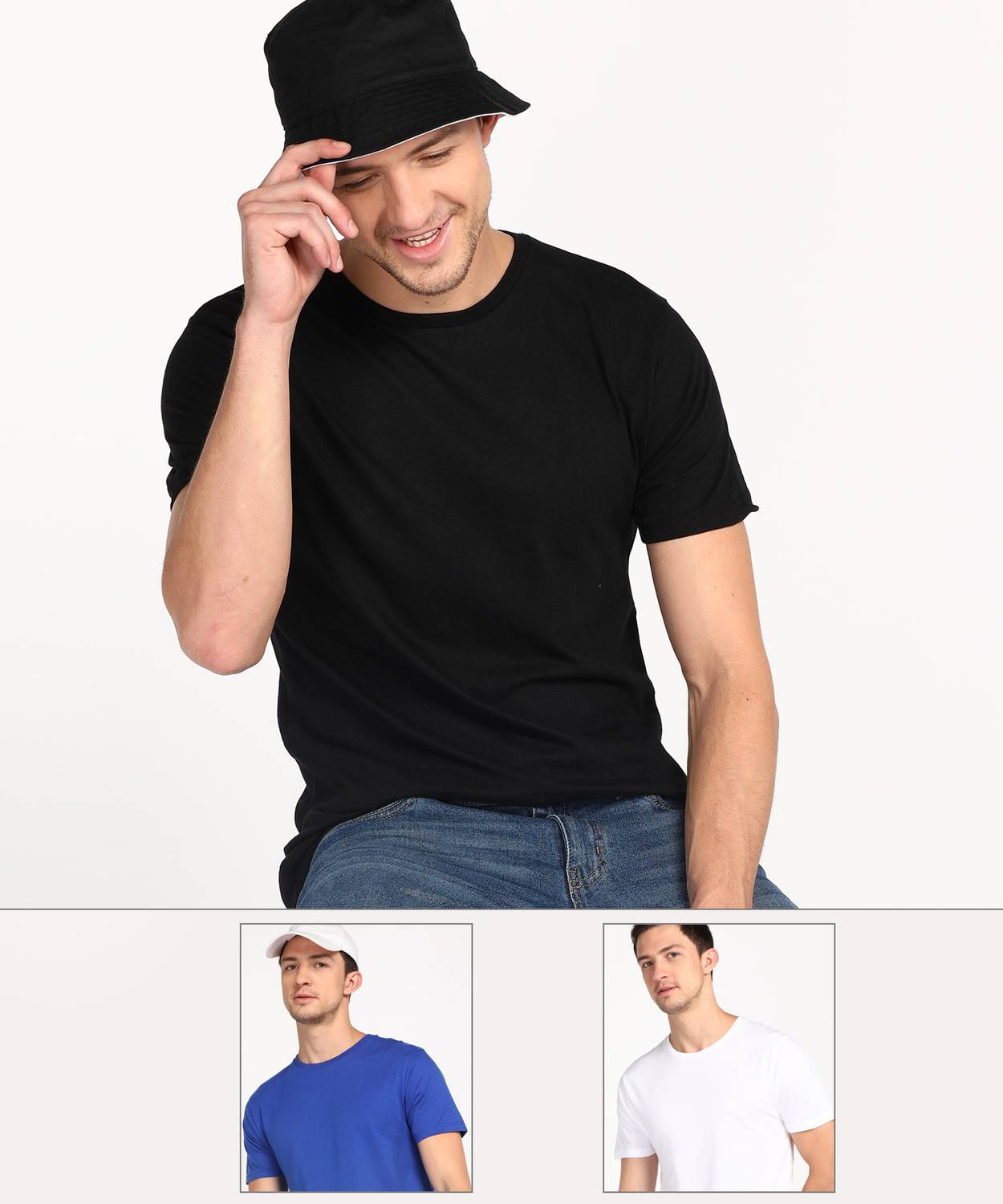 Aditya Birla - abof Solid Men Round Neck Multicolor T-Shirt