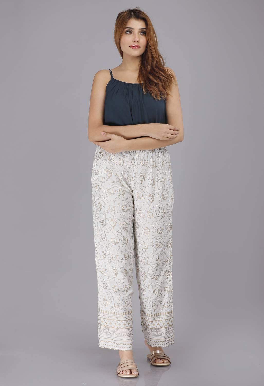POSHAK BY TC Regular Fit Women White Trousers