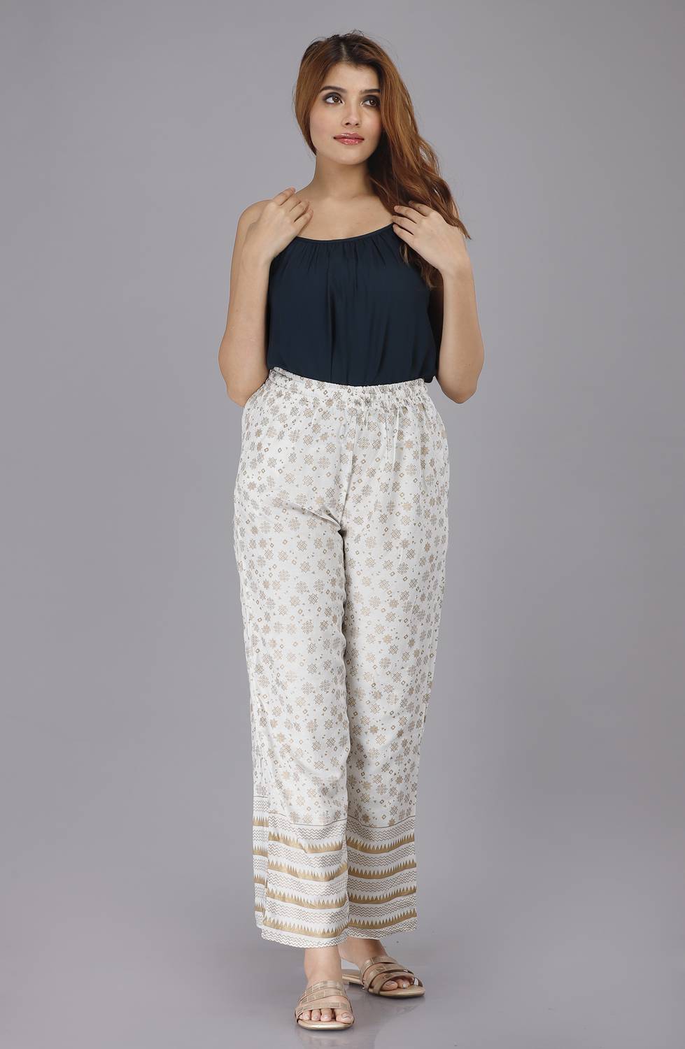 POSHAK BY TC Regular Fit Women White Trousers