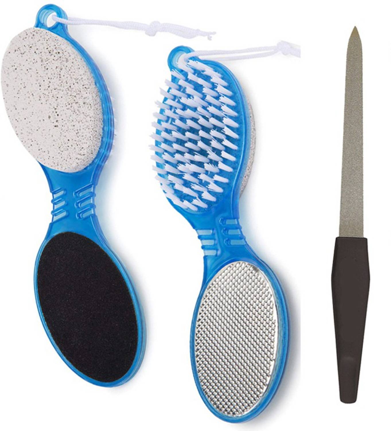 skyowings 1 Piece Foot Scrubber Foot Cleaner Callus Remover Multipurpose 4 in 1 Pedicure Tool for Cleaning Foot Dead Skin with 1 Piece Nail Filer