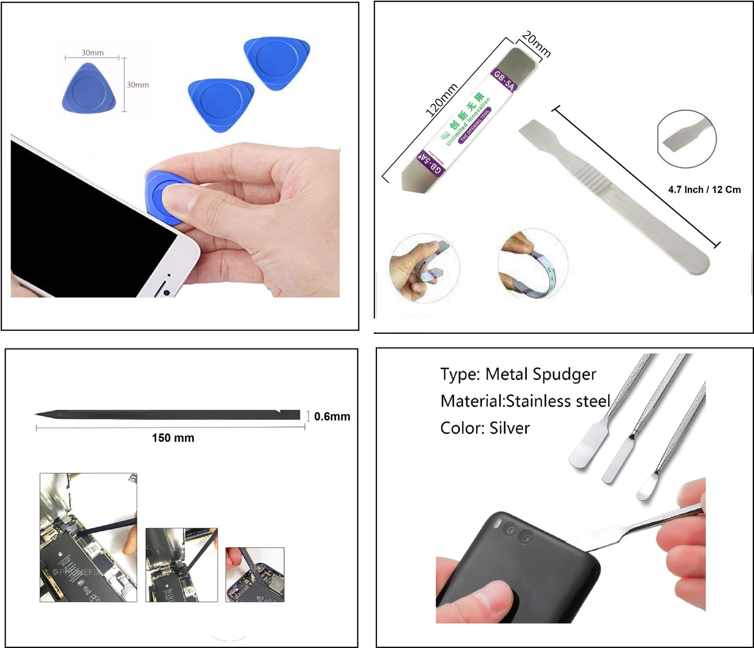 Image of WOWSOME 8 in 1 Opening Pry Tool Kit with 3 Pcs Metal Spudger Dual Ends Opening Pry Tools for disassemble the LCD display iphone, iPad, iPod, Tablet, Laptop, MacBook and more Speeder Tool