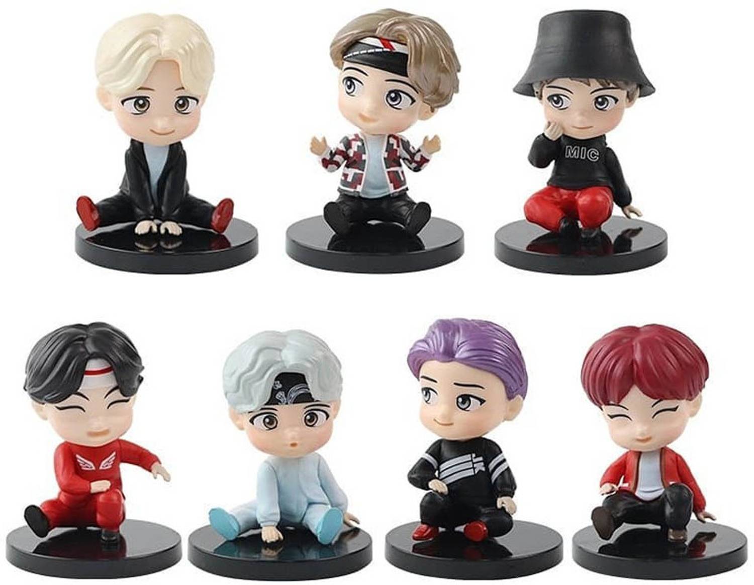 kawaii kart BTS Tiny Tan - Mic Drop Sitting ( Set of 7 )| BTS