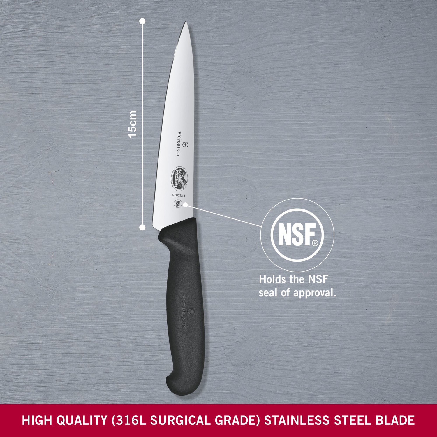 Image of Victorinox 1 Pc Stainless Steel Knife Kitchen and Carving Fibrox Handle 15