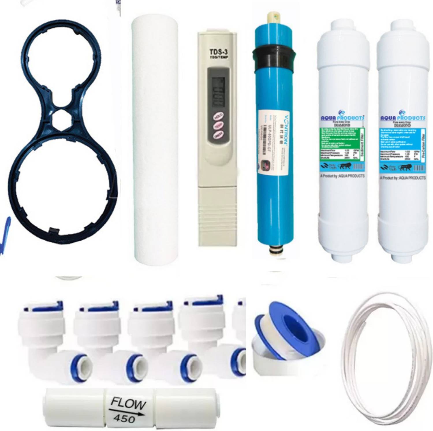 BAREEZÉ PURE RO Service kit of membrane & filter ) (Complete 80 GPD RO Water Purifier Service Kit filter Suitable for All Type of Water Purifier Complete kit of Carbon and sediment) (RO Water Purifier Service kit) (Complete RO service filter kit ) (Full Service kit of 80 GPD RO Membrane & filter) (Universal Ro Service Kit and TDS Meter Combo ) (Complete 80 GPD RO Water Purifier Service Kit filter Suitable for All Type of Water Purifier Complete kit of Carbon and sediment) (RO Membrane Inline+TDS Meter+UF+Mineral+Housing) (Maintenance Service Kit) ( RO Replacement Service kit) ( Ro purifier filter service kit) (Replacement RO Kit) ( One year RO Service kit) (One year full ro service kit with tds meter ) (ro filter kit with membrane) Solid Filter Cartridge