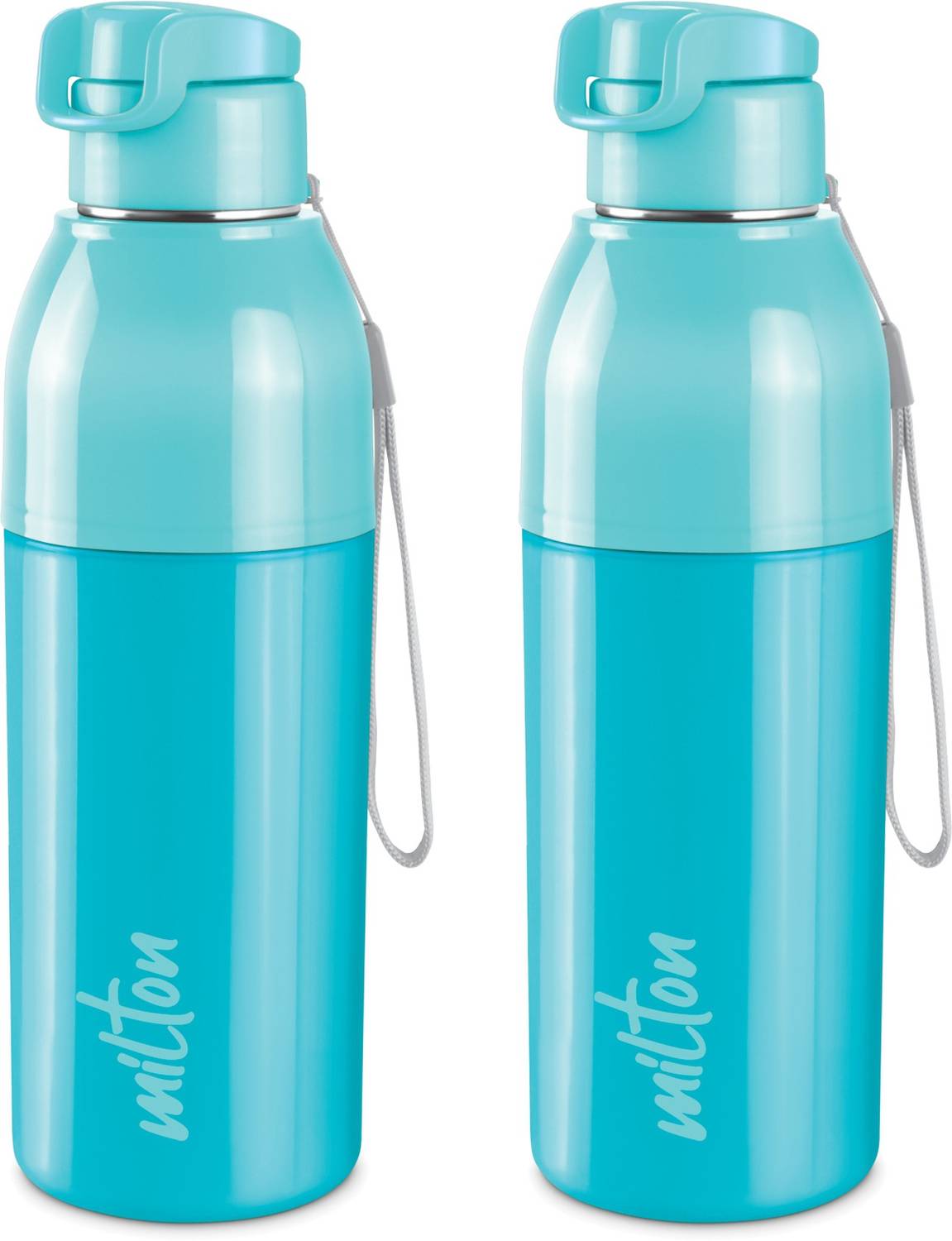 MILTON Steel Convey 600 Insulated Inner Stainless Steel Water Bottle, Set of 2, Cyan 520 ml Steel Bottle