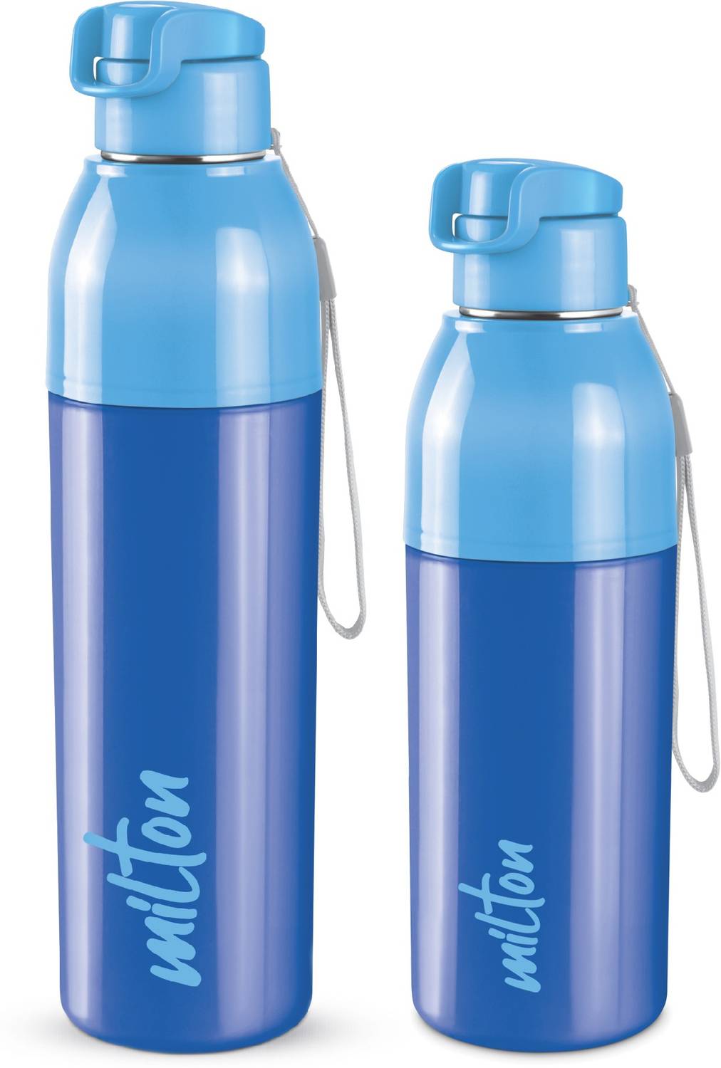 MILTON Steel Convey Insulated Inner Stainless Steel Water Bottle, Set of 2, Blue 630 ml Steel Bottle
