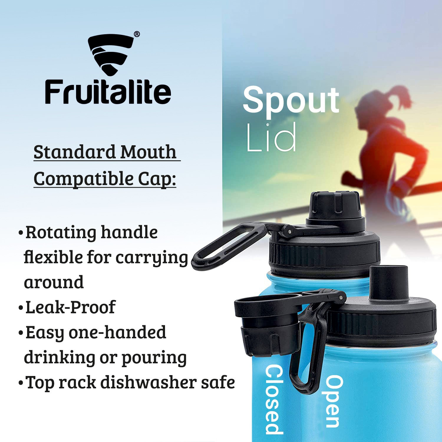 Image of Fruitalite Insulated Thermos Water Bottle- 1000ml, Stainless Steel Double-Wall Vacuum Flask 1000 ml Steel Bottle