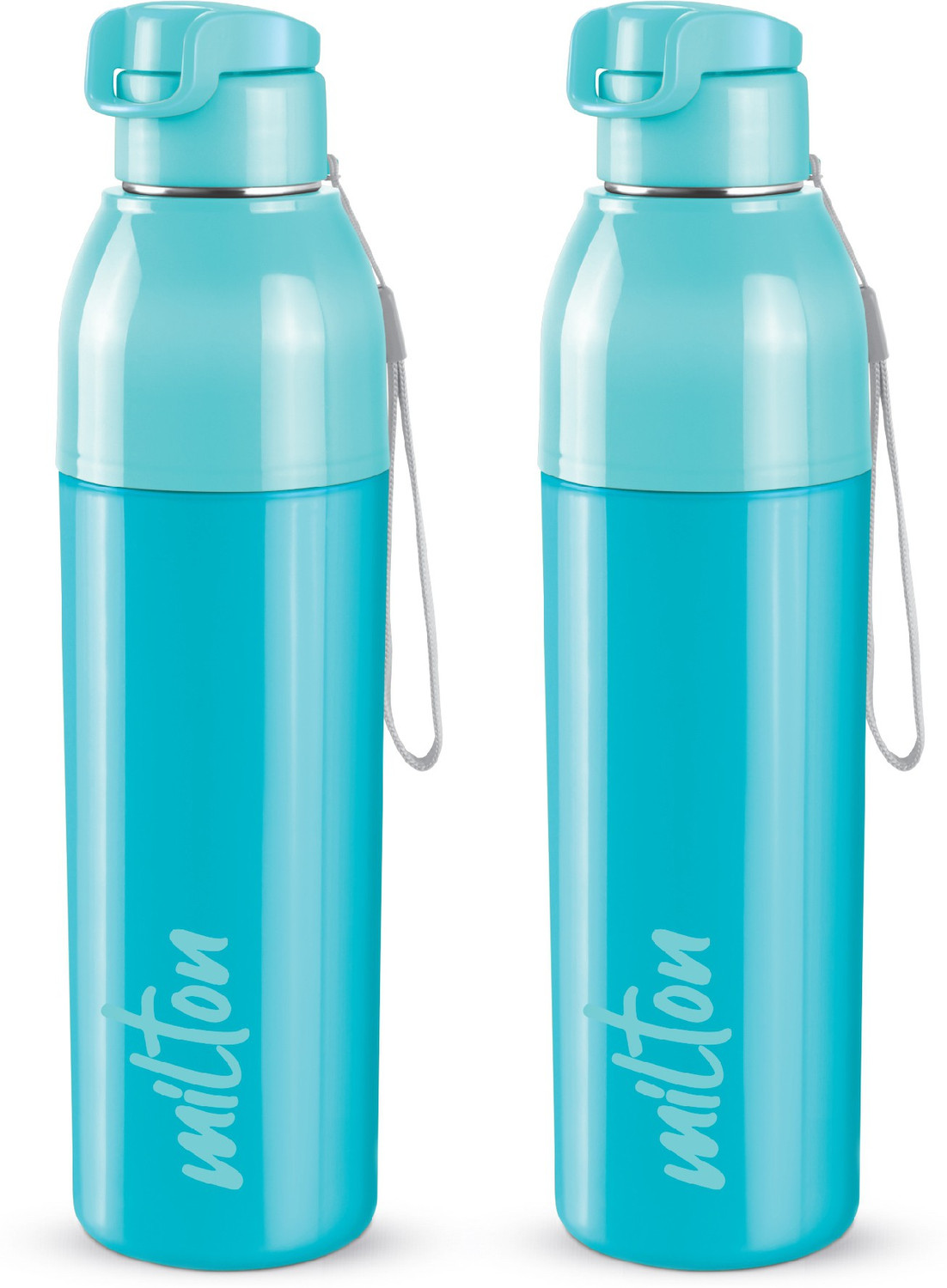 MILTON Steel Convey 900 Insulated Inner Stainless Steel Water Bottle, Set of 2, Cyan 630 ml Steel Bottle