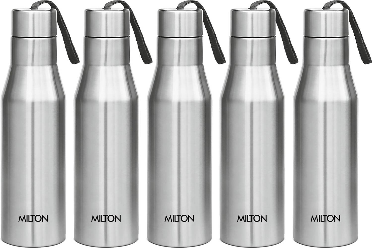 MILTON Super 750 Single Wall Stainless Steel Bottle, Set of 5, 650 ml Each, Silver 650 ml Stainless Steel Bottle