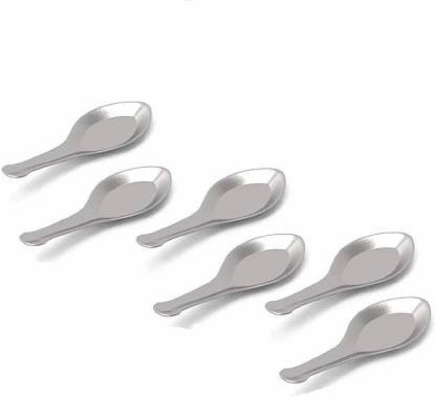 BIZOLO Piece Stainless Steel Set for Tea, Condiments & Spices (Pack of 6) Stainless Steel Dessert Spoon Set