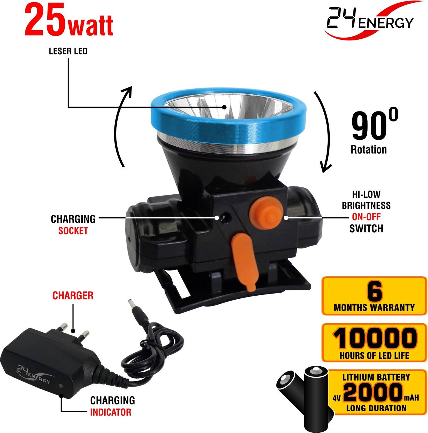 24 ENERGY 25W Adjustable Head Lamp - Image 3