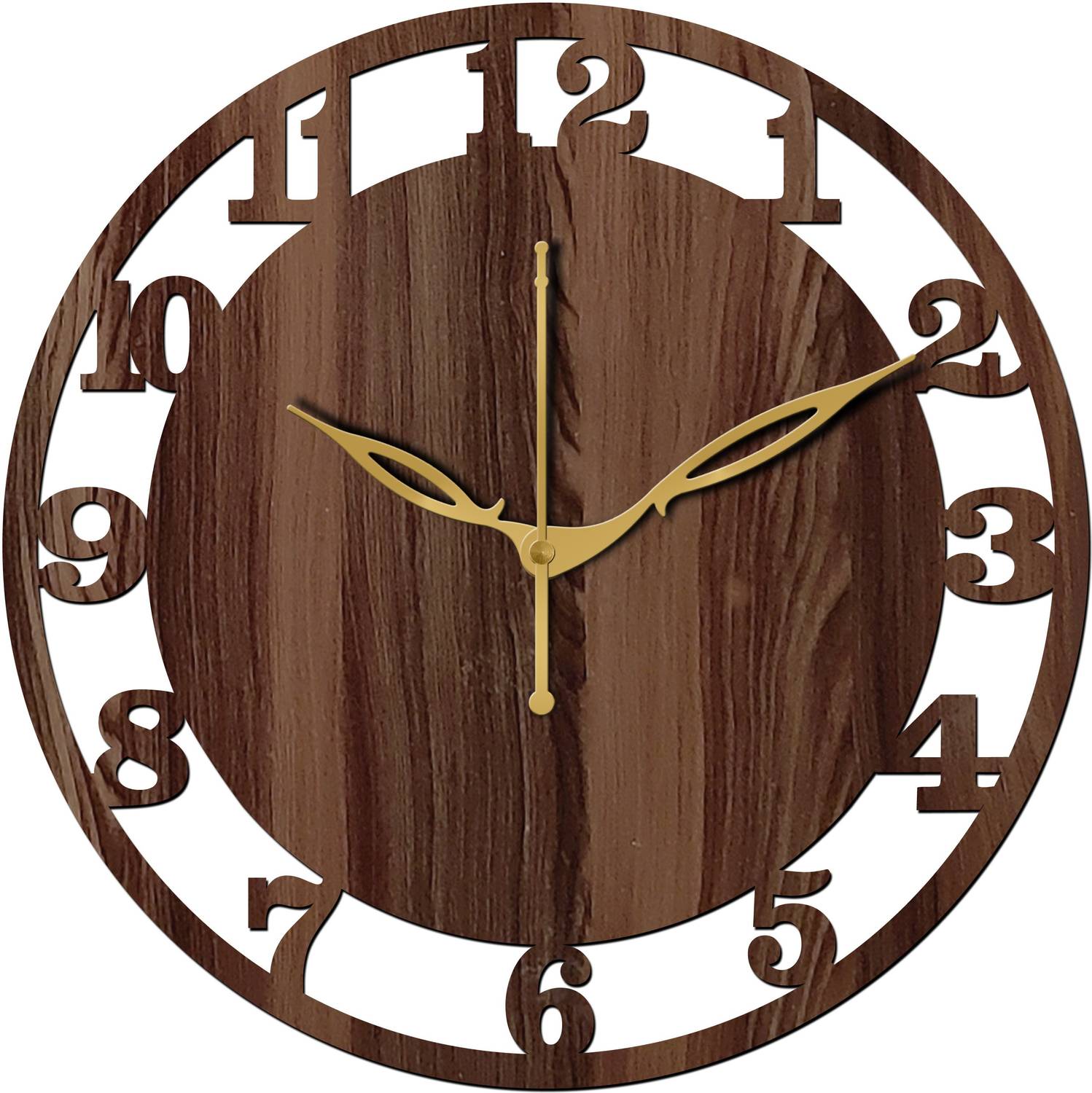 vpk Analog 25 cm X 25 cm Wall Clock (Brown, Without Glass, Standa