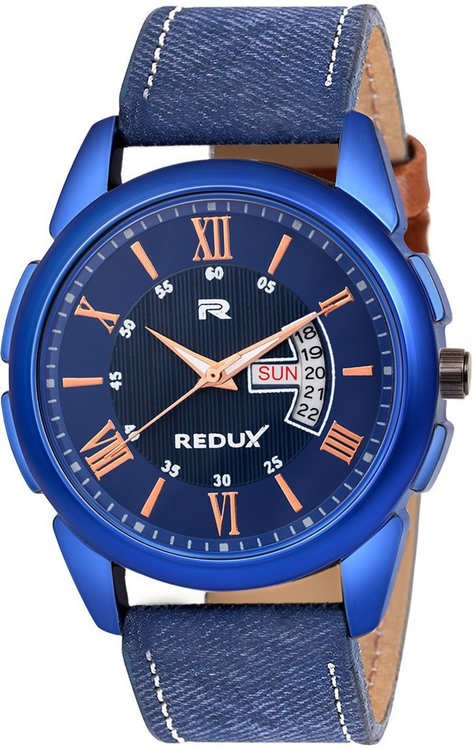 Image of REDUX RWS0230S Blue Dial Day & Date Analog Watch - For Men