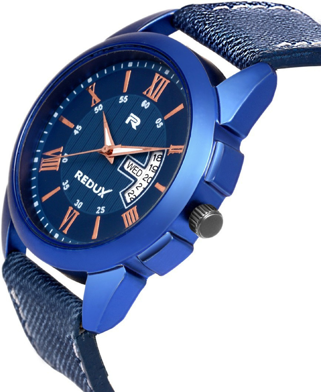Image of REDUX RWS0230S Blue Dial Day & Date Analog Watch - For Men