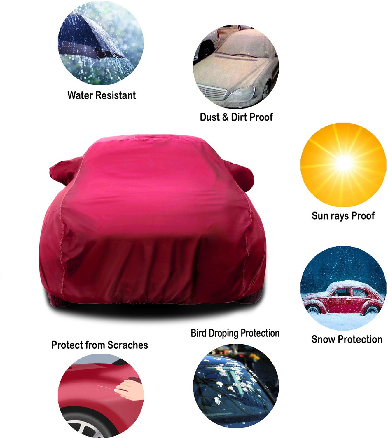Image of COVER MART Car Cover For Maruti Suzuki Alto K10 VXI AGS Optional (With Mirror Pockets)
