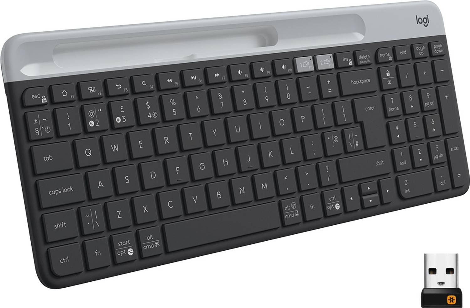 Logitech K580/Bluetooth Compact,Win Mac,Desktop,Tablet,Smartphone,LaptopCompatible Wireless Laptop-size Laptop Keyboard Compatible with Desktop, Laptop, Mac with Multi-Device Bluetooth, 12-inch Tablet & Smartphone Slot
