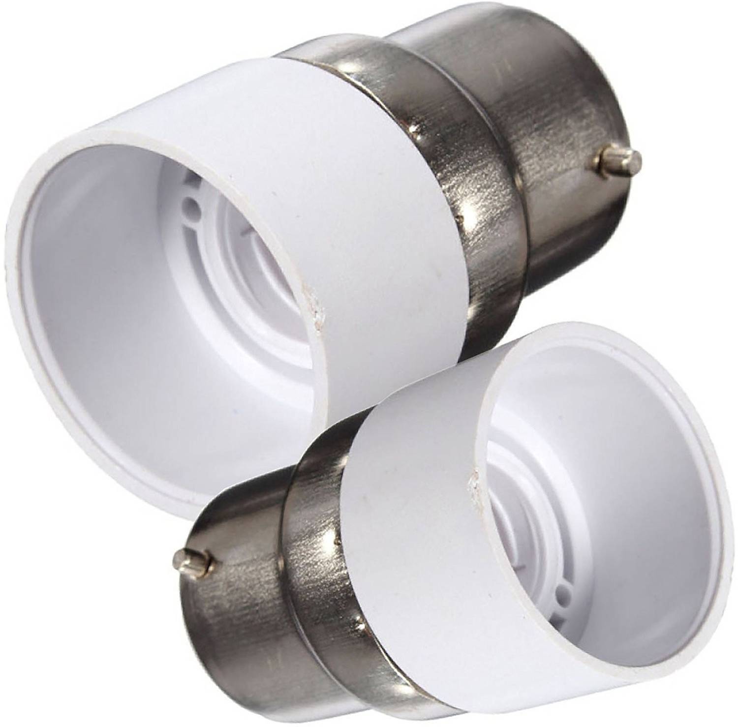 Ascension 2 B22 to E14 Screw Base Socket Lamp Holder Light Bulb Converter Adapter Plastic Light Socket