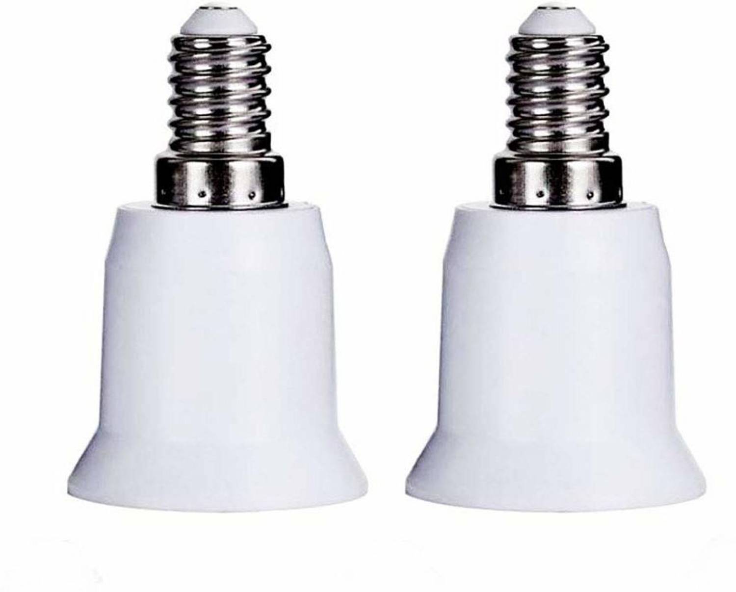 Ascension 2 E14 to E27 Screw Base Socket Lamp Holder Light Bulb Converter Adapter Plastic Light Socket