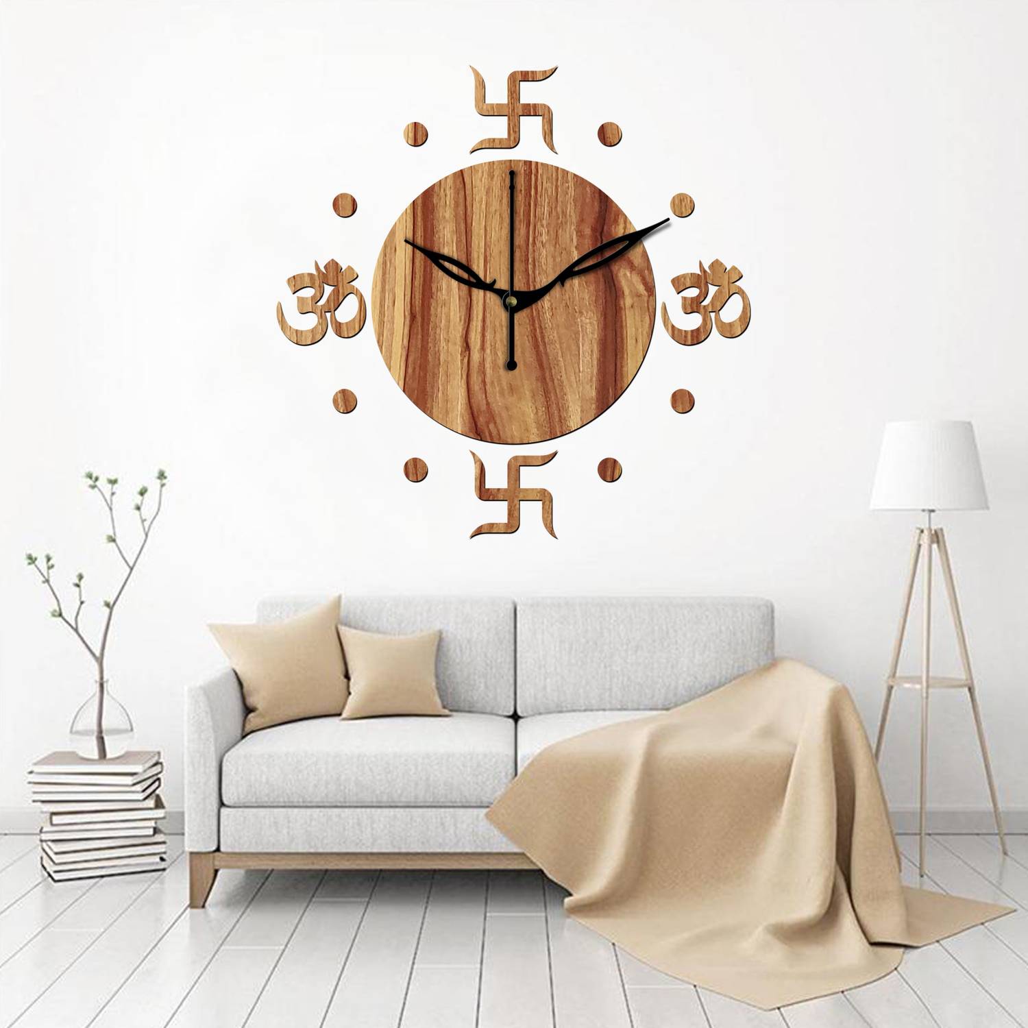 vpk Analog 25 cm X 25 cm Wall Clock (Beige, Without Glass, Standa