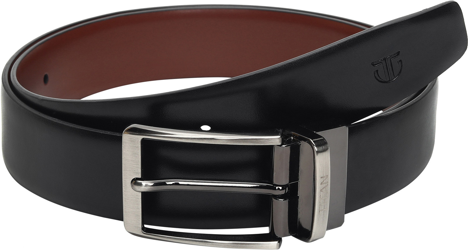 Image of Titan Men Formal Black Genuine Leather Reversible Belt