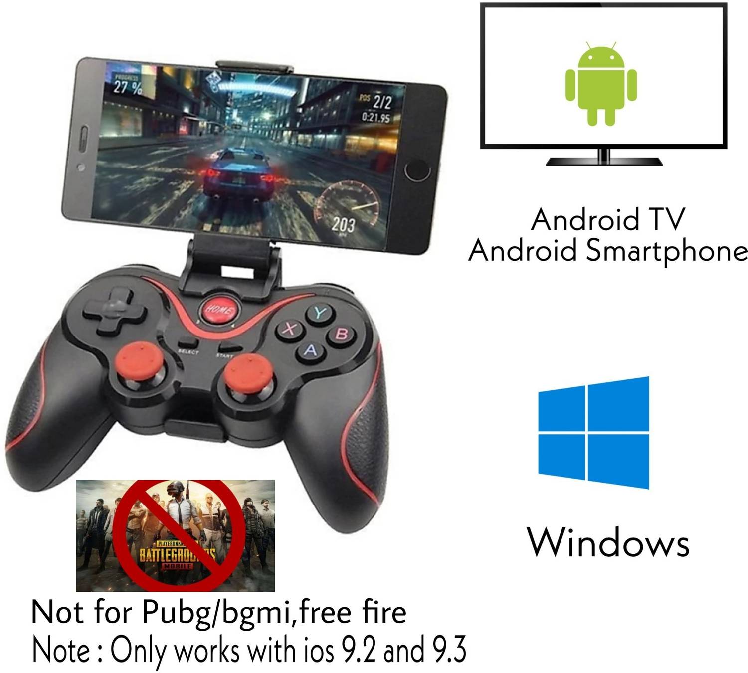 DWH X3 Mobile Wireless Bluetooth Game Controller - Black - Image 3