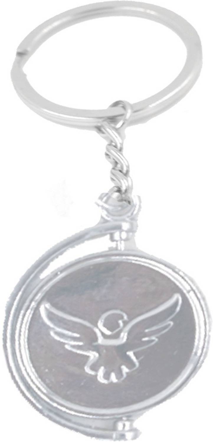 AFH One Rupees Coin Silver Decorative Key Chain for Gifting Key