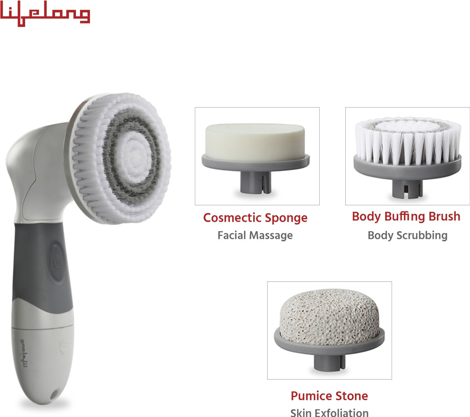 Image of Lifelong Llcmb620 Massager (Grey and Black)